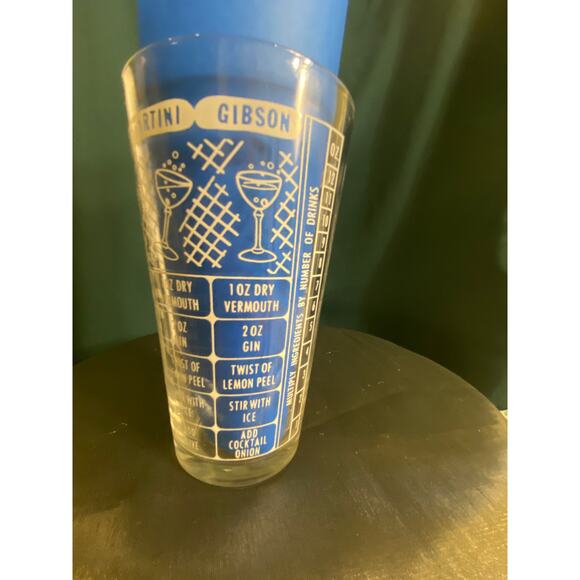 Vtg Federal Glass 6 inch tall Cocktail Recipes Glass Tumbler Mixology VGUC - Picture 9 of 14